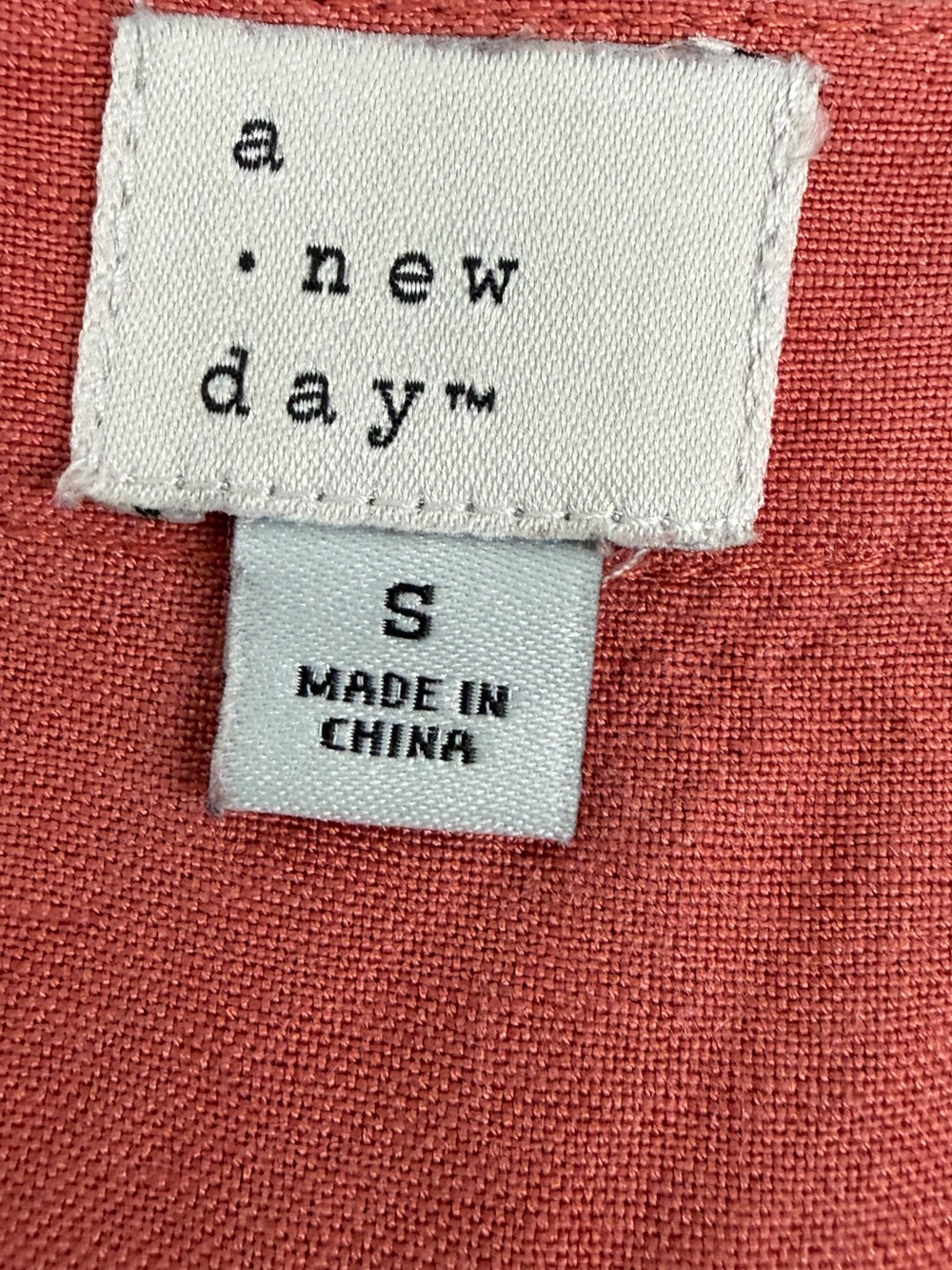 A New Day Coral Linen Blend Jumpsuit Sleeveless V-Neck Button-Front Wide leg - Picture 6 of 7